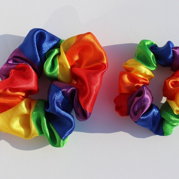 Rainbow colored hair scrunchie, Gift for children, Pride, Hair accessory, Bridesmaid proposal, Hair tie, back to school, mother daughter