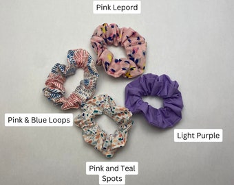 Pink Scrunchie / Purple Scrunchie / White Scrunchie /  Cotton Scrunchie/ Gift/ Easter Gift/ Valentines Day