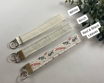 White Wristlet | Fabric Key Fob | Wristlet Key Fob | Wristlet Keychain | Christmas Gift | Stocking Stuffer