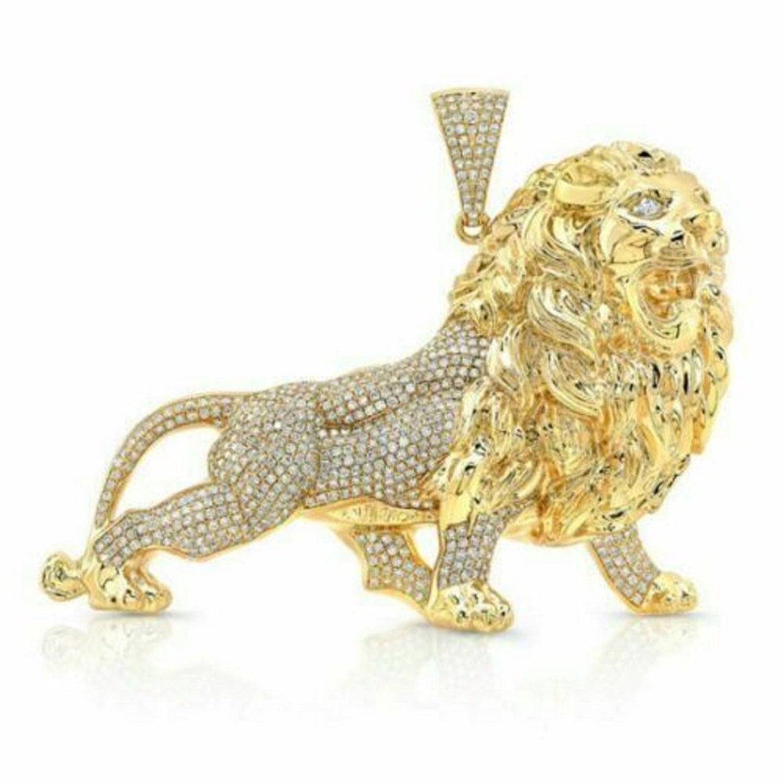 Lion Diamond Pendant/Customize Hip Hop Diamond Pendant/ Etsy