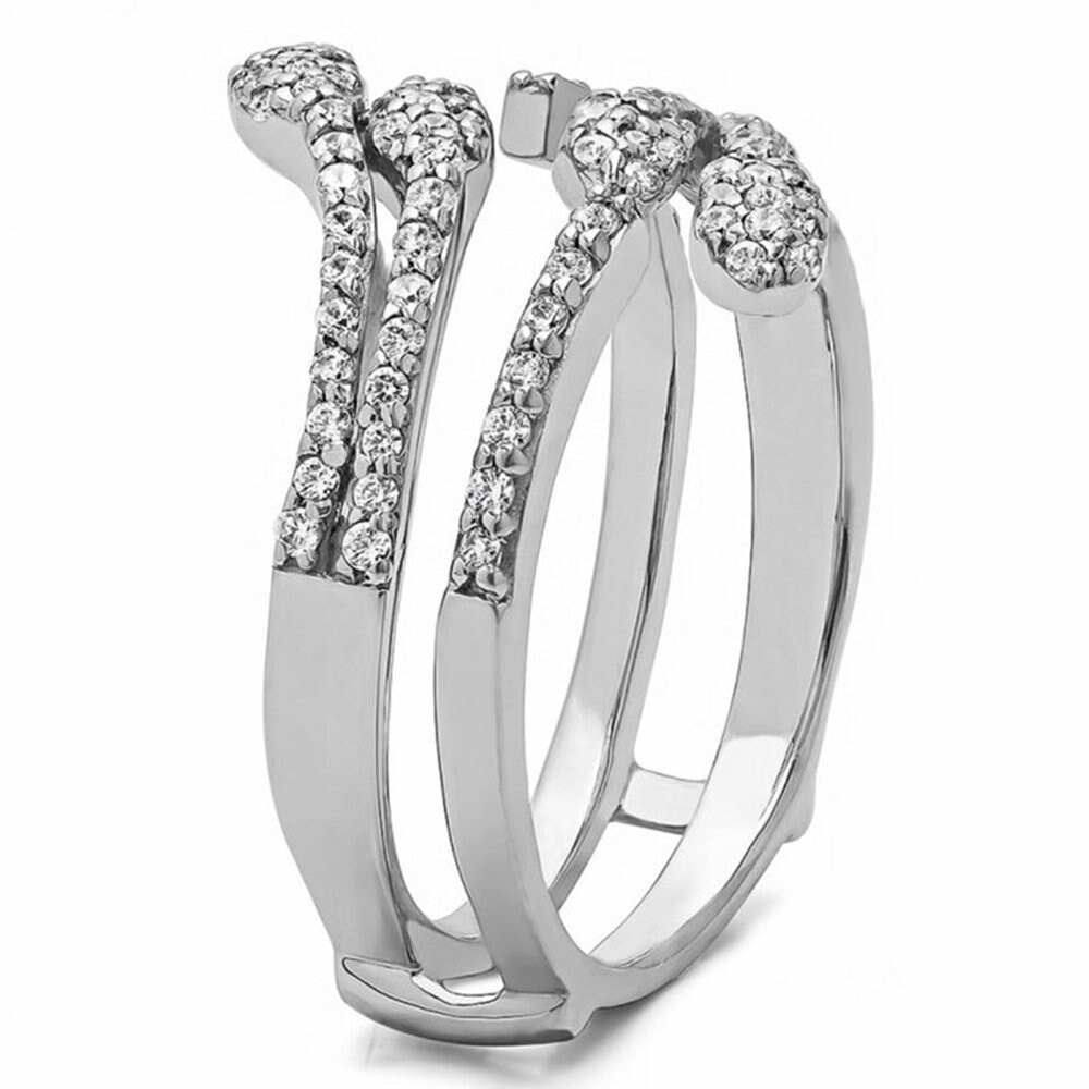 14k White Gold plated over .925 Sterling Silver 0.43 CT. Etsy