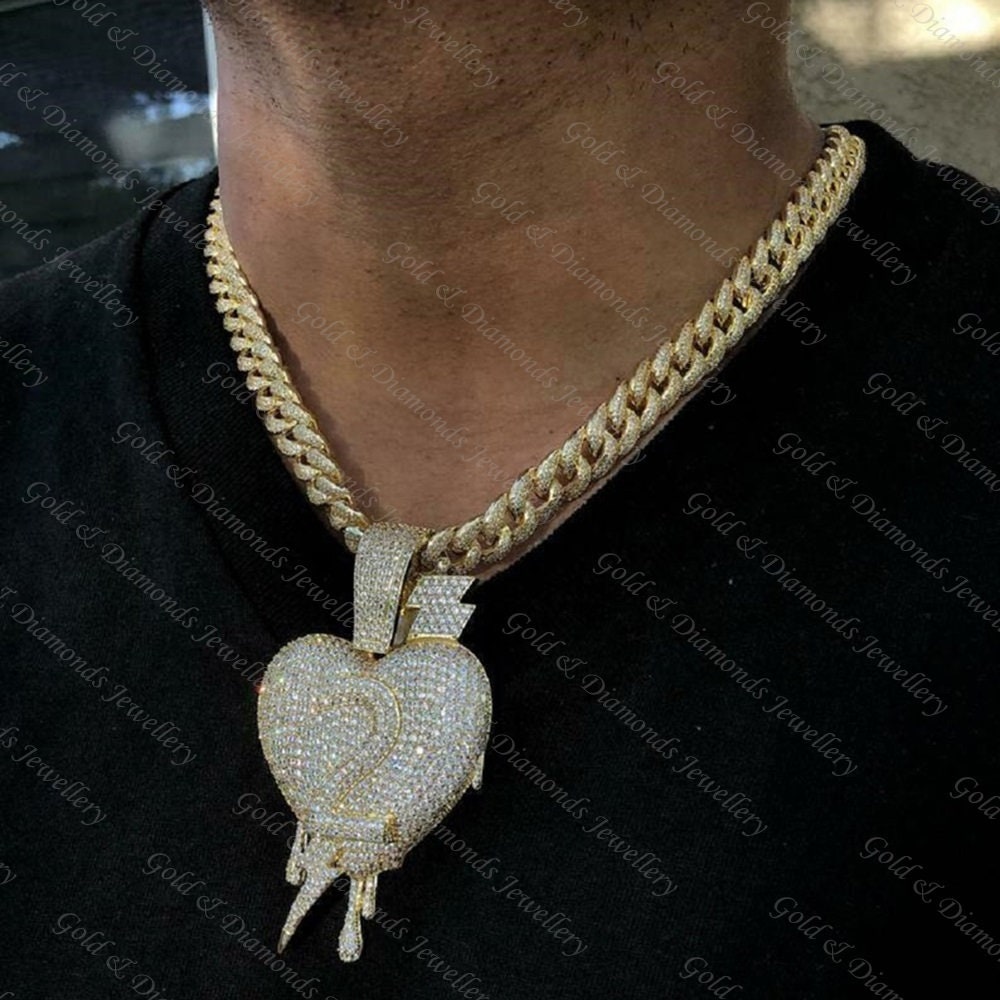 Customize Diamond Pendant/ Heart Diamond Pendant/Pendant For Etsy