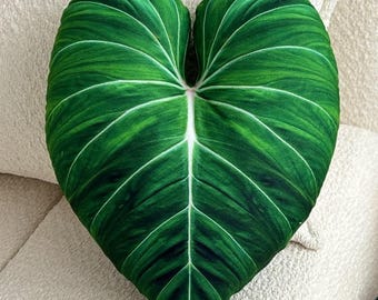 Philodendron Gloriosum pillow / gloriosum pillow / plant pillow / plant lover gift / plant decoration / gloriosum cushion / urban jungle