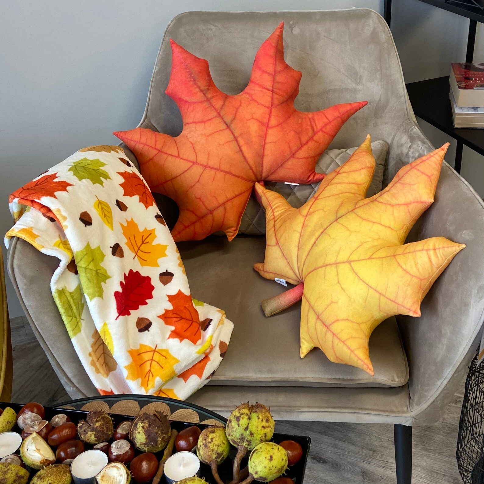 Leaf Pillow / Maple Pillow / Fall Leaves Pillow / Thanksgiving Etsy