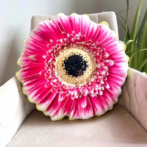 Gerbera daisy pillow / flower pillow / gerbera throw pillow / floral pillow / flower shaped pillow / flowers image 4