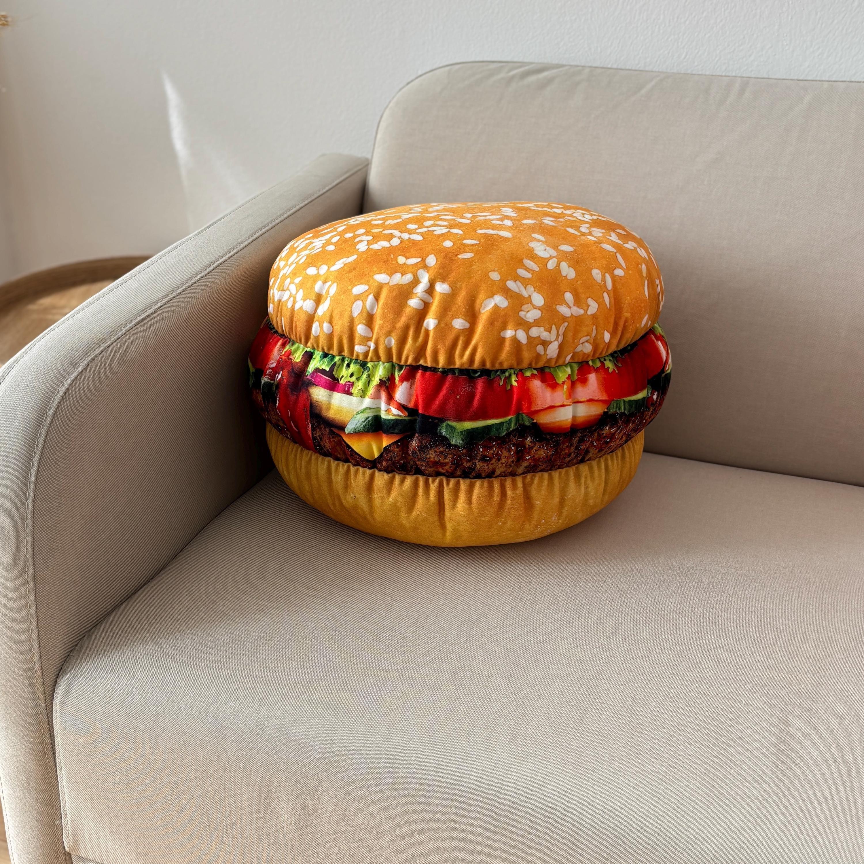 Giant 3D Burger Pillow, Handmade Food Lover Gift - Etsy
