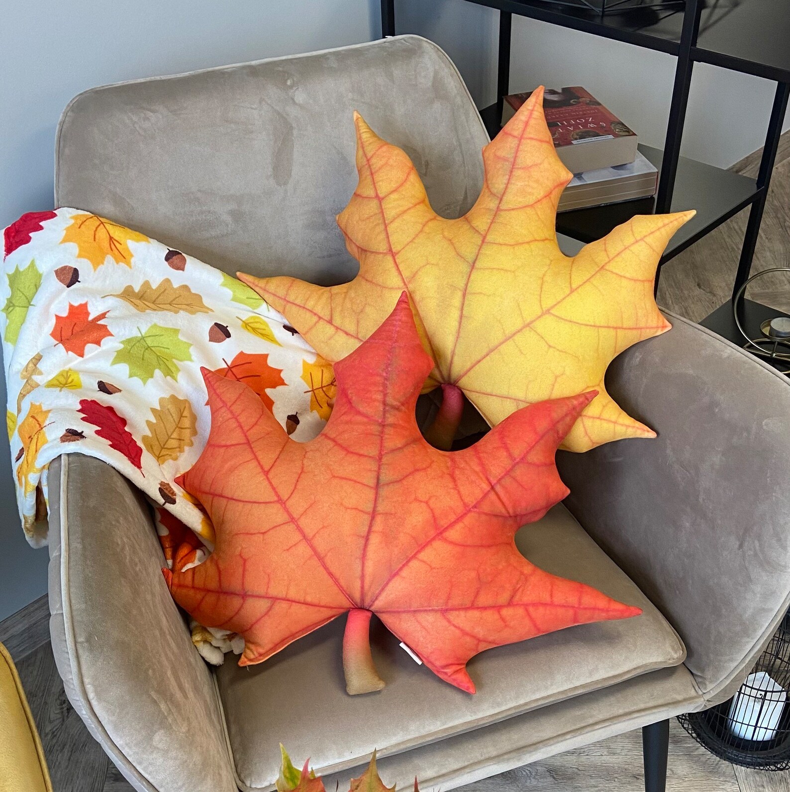Leaf Pillow / Maple Pillow / Fall Leaves Pillow / Thanksgiving Etsy