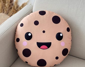 Cojín Kawaii con forma de galleta de chocolate: Peluche hecho a mano, decoración para la habitación de los niños.
