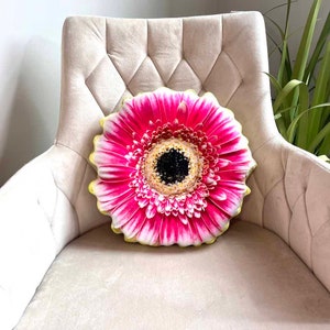 Gerbera daisy pillow / flower pillow / gerbera throw pillow / floral pillow / flower shaped pillow / flowers image 6