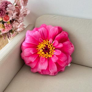 Zinnia flower pillow