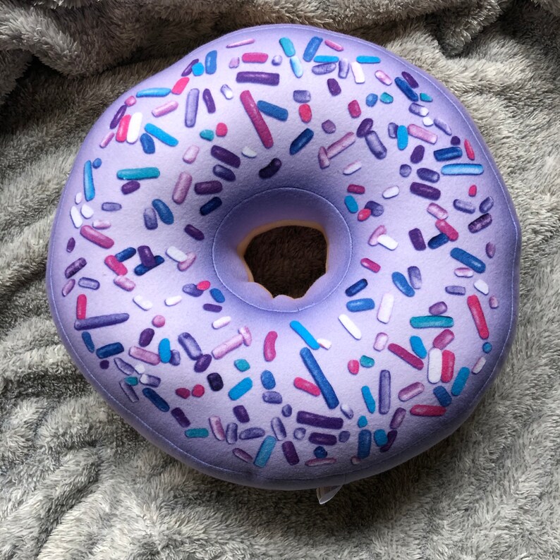Donut Pillow / Giant Donut / Purple Berry pastel donut / Big Etsy