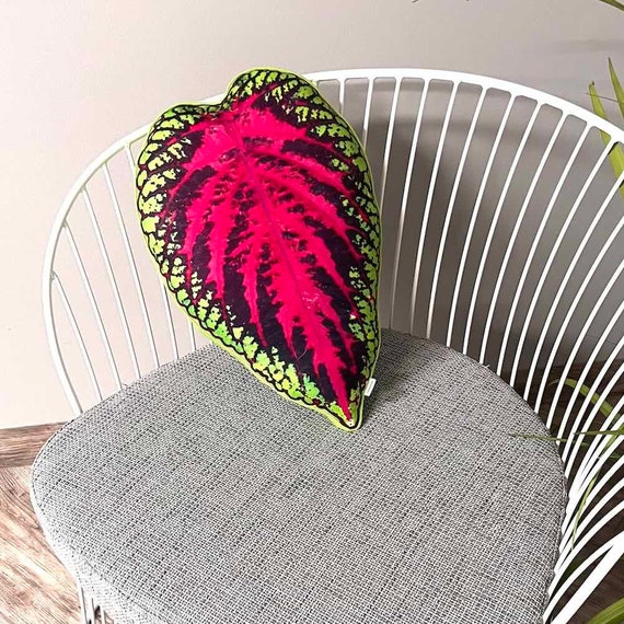 Coleus Leaf Pillow: Handmade Ornamental Plant Cushion