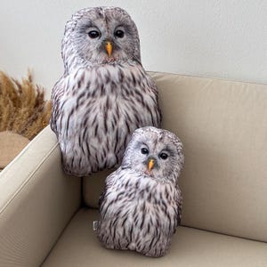 Tawny owl pillow / owl pillow / Ural Owl / wildlife owl / owl cushion / woodland / Waldkauz / realistic owl cushion