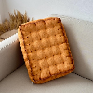 Handmade Biscuit Pillow - Plush Cookie cushion