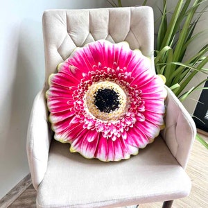 Gerbera daisy pillow / flower pillow / gerbera throw pillow / floral pillow / flower shaped pillow / flowers image 7