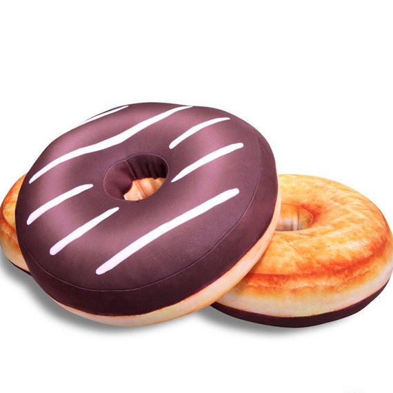 Donut Pillow, Giant Chocolate donut, Donut decor pillow, Donut