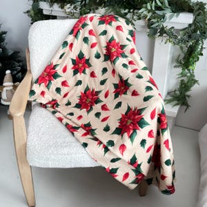 Poinsettia throw blanket / christmas throw blanket / christmas decor / poinsettias /christmas blanket / red poinsettia / Weihnachtsstern