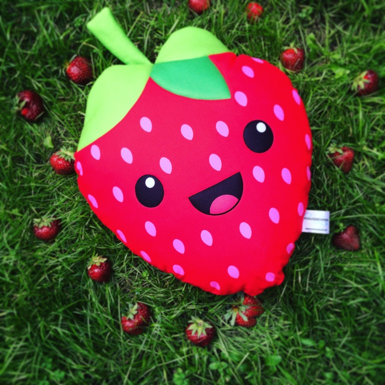 Strawberry Pillow / Cute Pillow / Kawaii Pillow / Cushion Etsy