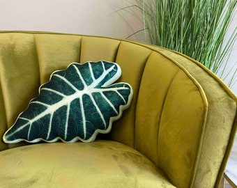 Alocasia Polly pillow / alocasia plant / leaf pillow / plant pillow / plant lover gift / alocasia cushion / leaf pillow