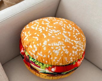 Hamburger Pillow, 3D Food Cushion, Funny Food Gift - Etsy Canada