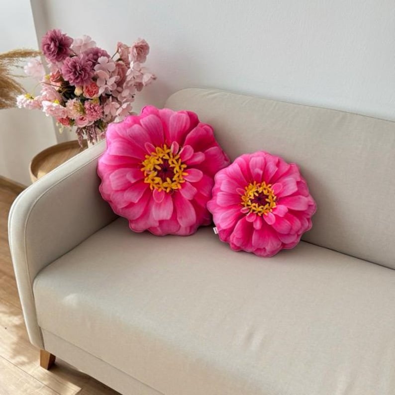 Zinnia flower pillows