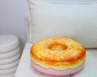 Almohada de dona rosa grande Almohada de dona Cojín de dona