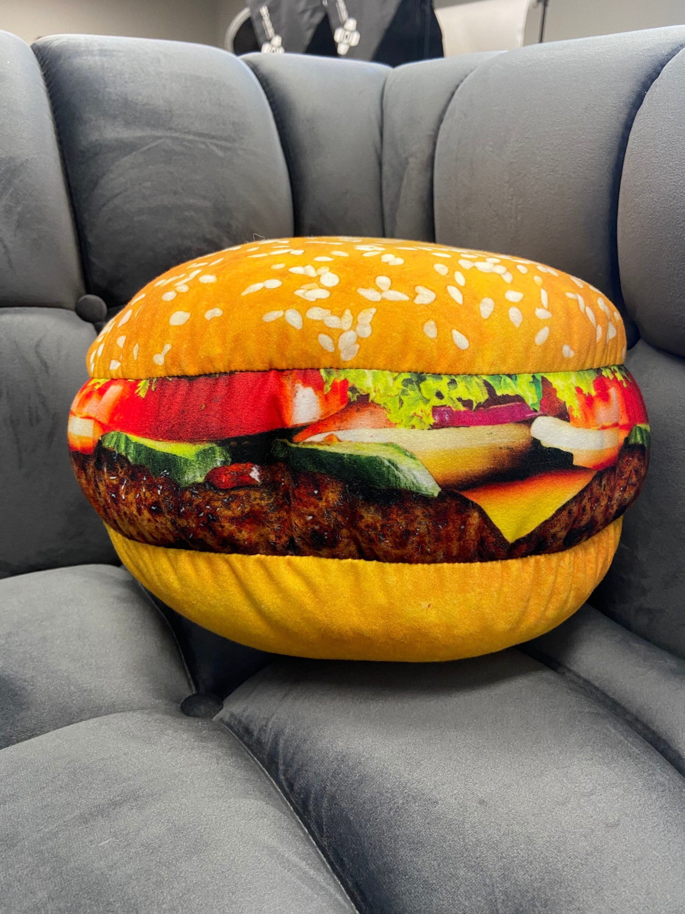Burger Pillow / Burger / Hamburger / food Cushion / Etsy