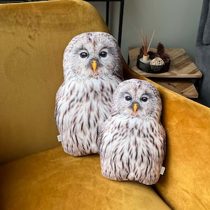 Tawny owl pillow / owl pillow / Ural Owl / wildlife owl / owl cushion / woodland / Waldkauz / realistic owl cushion