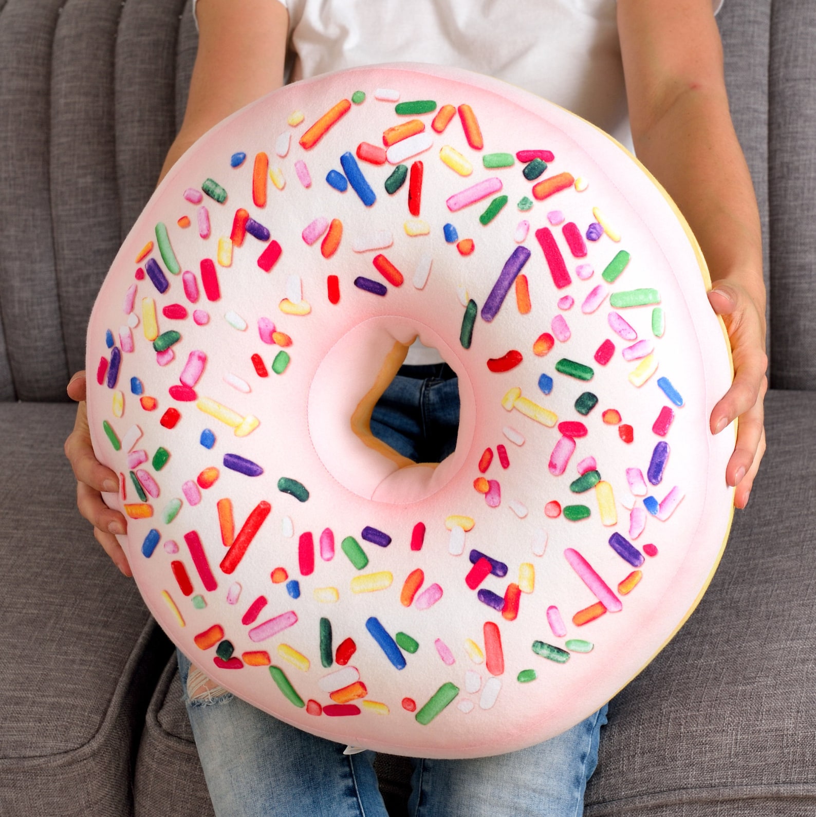 Donut Pillow / Giant Pink Donut / Giant Big size 45 cm Donut / Etsy