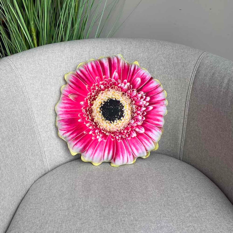 Gerbera daisy pillow / flower pillow / gerbera throw pillow / floral pillow / flower shaped pillow / flowers image 3