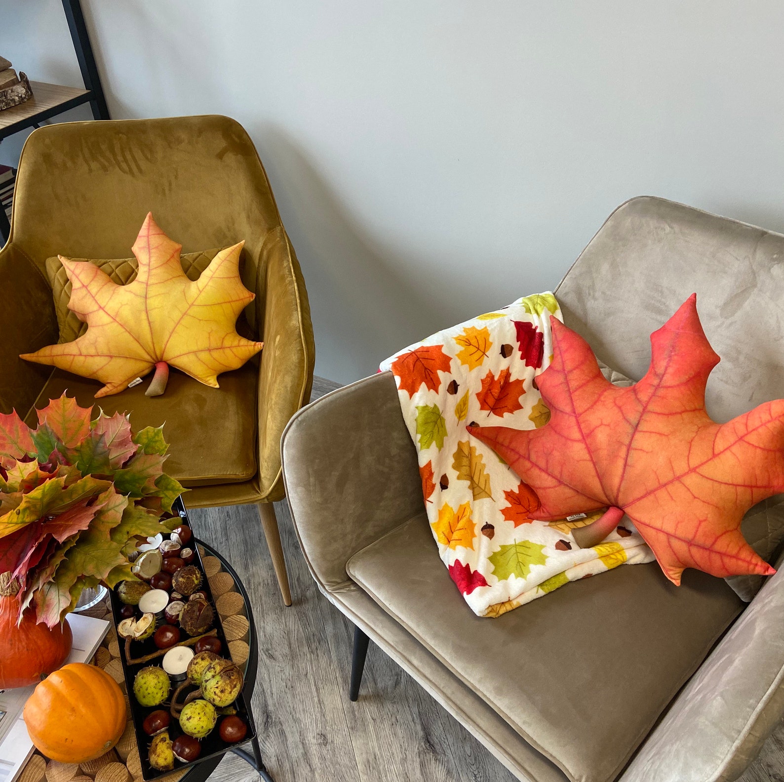 Leaf Pillow / Maple Pillow / Fall Leaves Pillow / Thanksgiving Etsy