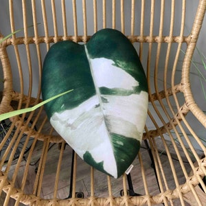 Philodendron White Princess pillow / Philodendron pillow /  philodendron leaf cushion / rare plant pillow / plant lover gift
