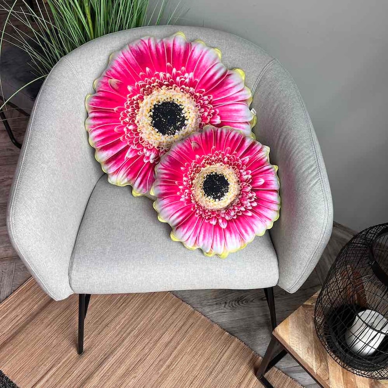 Gerbera daisy pillow / flower pillow / gerbera throw pillow / floral pillow / flower shaped pillow / flowers image 2