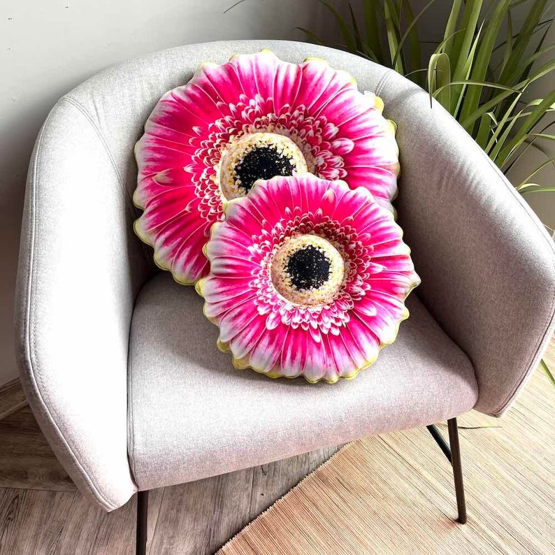 Gerbera daisy pillow / flower pillow / gerbera throw pillow / floral pillow / flower shaped pillow / flowers image 1