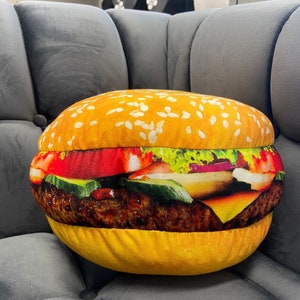 Burger Pillow / Burger / Hamburger / food Cushion  /  Cheeseburger pillow /  Food Pillow /  Food gift / Sandwich