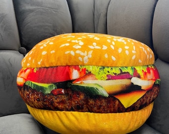 Burger Pillow / Burger / Hamburger / food Cushion  /  Cheeseburger pillow /  Food Pillow /  Food gift / Sandwich