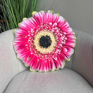 Gerbera daisy pillow / flower pillow / gerbera throw pillow / floral pillow / flower shaped pillow / flowers image 5