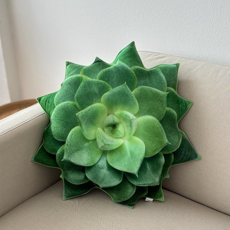 green succulent pillow