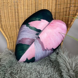 Philodendron Pink Princess Pillow / ppp plant pillow / philodendron pink / pink leaf / variegated plant / ppp philodendron / pink princess