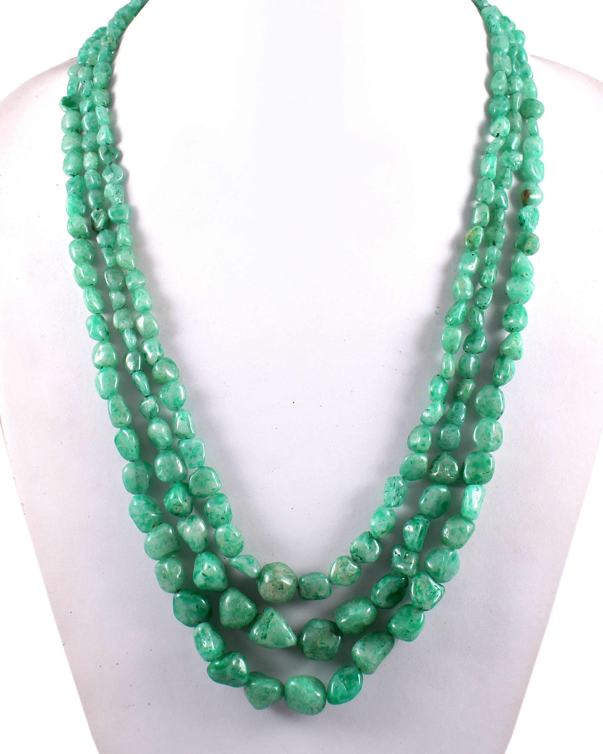Green Beryl Tumbled Beads Necklace 134 gramsBerylGreen | Etsy