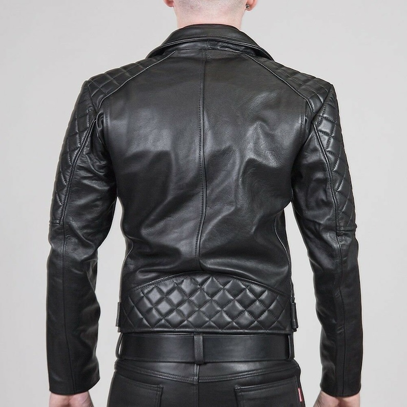 Designer genuine leather Handmade Man LGBT Leather Jacket Guaranteed delivery within 4 working days after dispatch