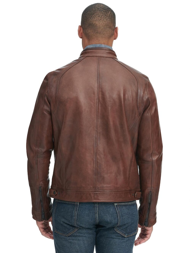 Guaranteed delivery within 4 working days after dispatch Designer genuine leather Handmade Man Leather Jacket