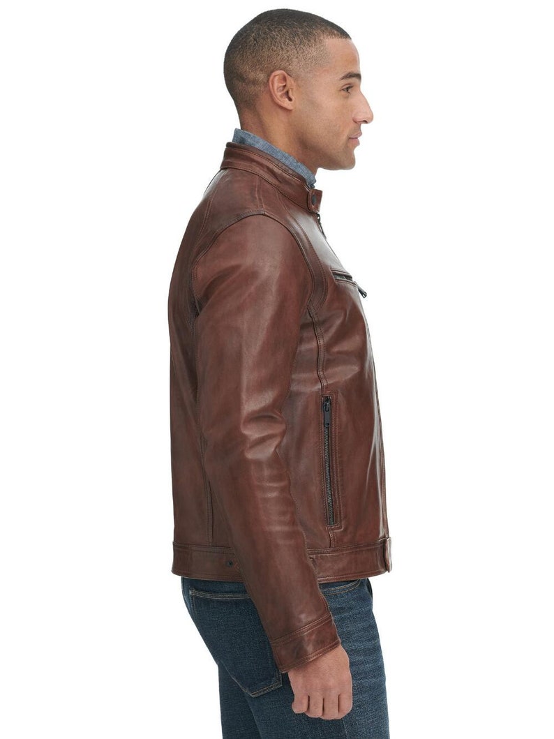 Guaranteed delivery within 4 working days after dispatch Designer genuine leather Handmade Man Leather Jacket