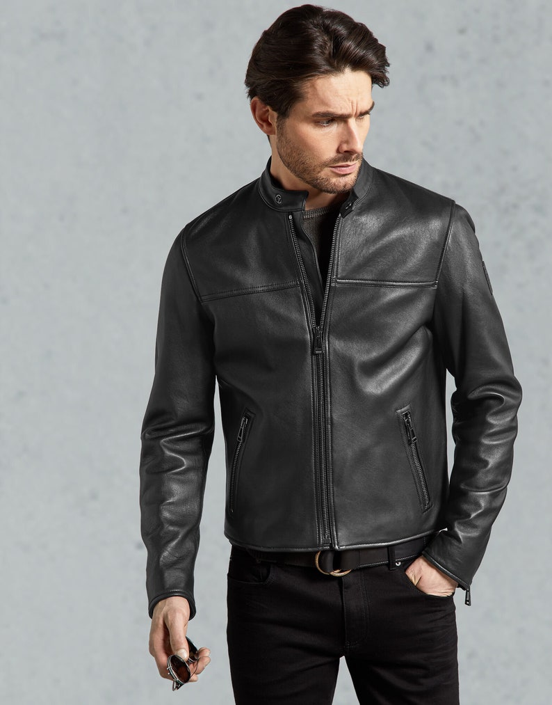 Guaranteed delivery within 4 working days after dispatch Designer genuine leather Handmade Man Leather Jacket