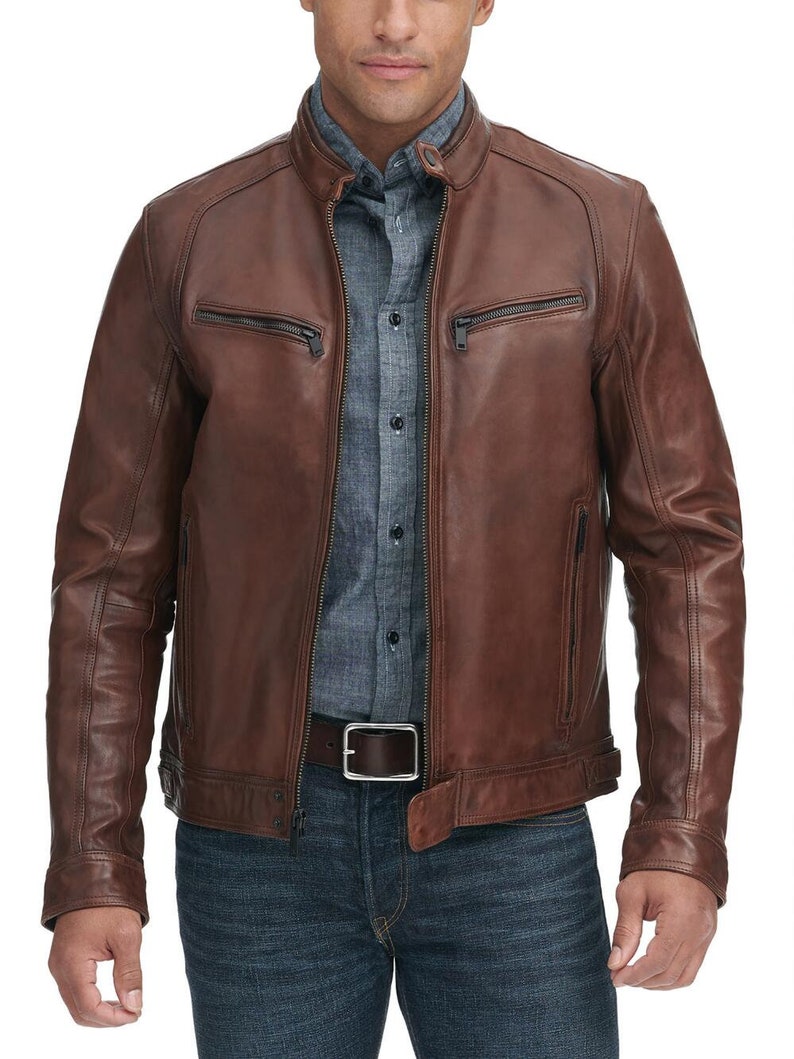 Guaranteed delivery within 4 working days after dispatch Designer genuine leather Handmade Man Leather Jacket
