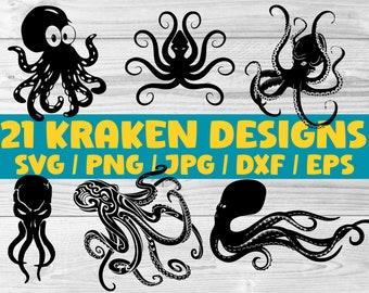 Kraken SVG Bundle digital download, svg bundle, svg, png, jpg, eps, dxf | Gift.