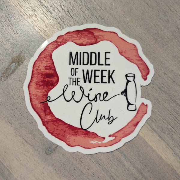 Book Club/Wine Club Waterproof Sticker