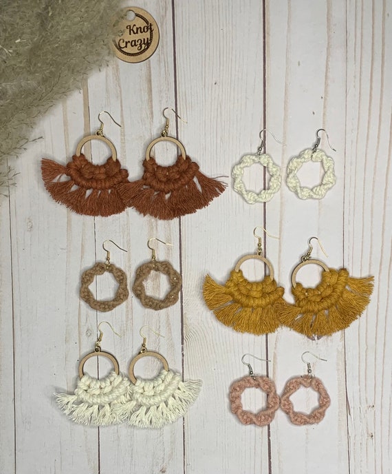 FALL FLORAL 3 PRINTED PATTERN, Macrame Wooden Earring Blanks, All for  Knotting