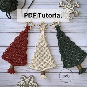 Macramé Christmas Tree Tutorial Printable DIY Macramé Pattern Beginner Christmas Pattern Boho Adult Kid Craft Digital Craft Video Tutorial