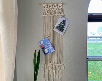 Macrame Card Holder | Card Holder Wall Hanging | Christmas Card Display | Macrame Christmas Card Holder